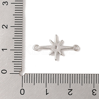 Rack Plating Brass Pave Clear Cubic Zirconia Connector Charms KK-Z047-09P-RS-1
