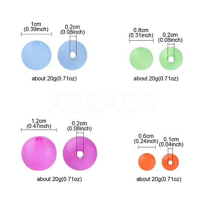 80G 4 Styles Transparent Acrylic Ball Beads FACR-FS0001-02-1
