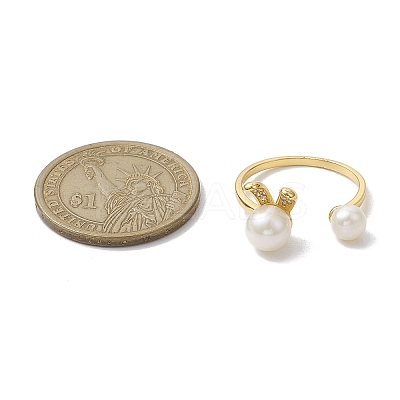 Natural Pearl Finger Rings RJEW-P113-17G-1