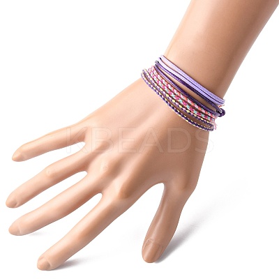 14Pcs 7 Colors Cotton Cord Bracelet Set for Men Women BJEW-FS00025-05-1