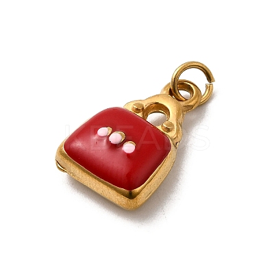 304 Stainless Steel Enamel Pendants Ion Plating(IP) STAS-B097-09G-02-1