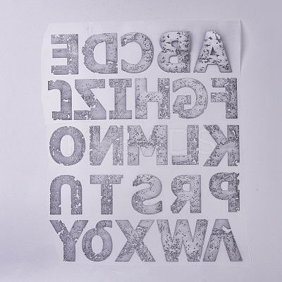 Alphabet Iron On Transfers Applique Cool Heat Vinyl Thermal Transfers Stickers For Clothes Fabric Decoration Badge DIY-WH-0151-34B-1