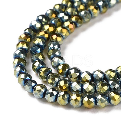 Electroplate Glass Beads Strands GLAA-H021-01B-FP05-1
