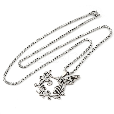 201 Stainless Steel Pendant Necklaces LS-NJEW-C066-15P-1