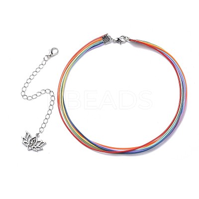 Waxed Polyester Cord Choker Necklaces NJEW-JN02429-1