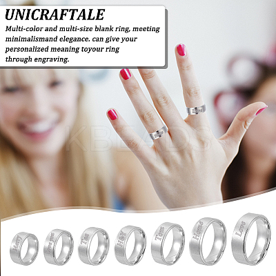 21Pcs 7 Size 201 Stainless Steel Plain Band Rings Set for Women RJEW-UN0002-80-1