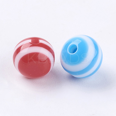 Striped Resin Beads RB017Y-1