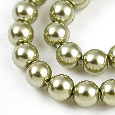 Baking Paint Pearlized Glass Pearl Bead Strands HY-N002-3mm-A07-1