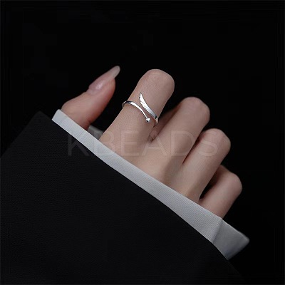 Heart & Wing Rhodium Plated 925 Sterling Silver Cuff Rings FS-WGFEBDA-01-1
