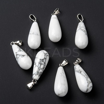 Natural Howlite Pendants X-G-F707-15-1