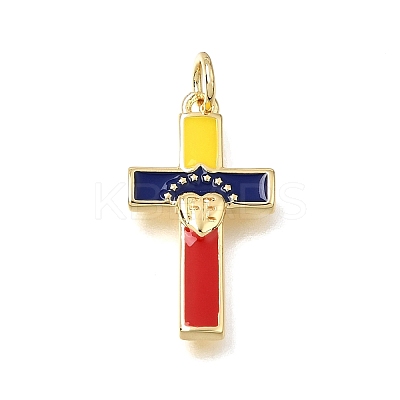 Brass Enamel Pendants KK-A303-41G-1