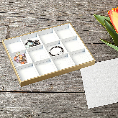 1Pc 12 Grids Imitation Leather Jewelry Trays CON-CL0001-02B-1