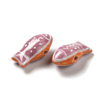 Handmade Printed Porcelain Beads PORC-E015-17E-1