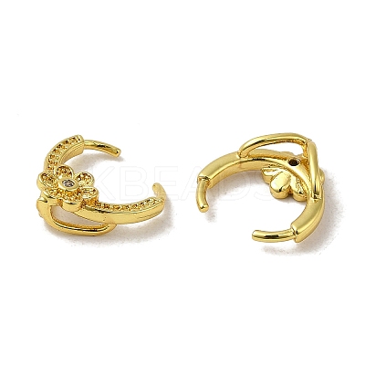 Flower Rack Plating Brass Micro Pave Cubic Zirconia Pinch Bails KK-P246-02G-1
