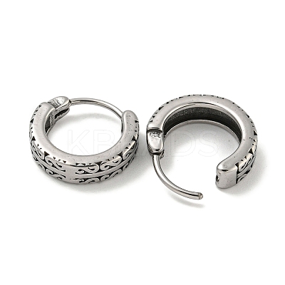 316 Surgical Stainless Steel Hoop Earrings EJEW-D096-23D-AS-1