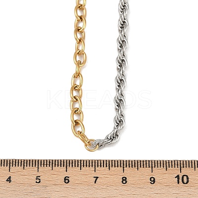 304 Stainless Steel Rope Chain Cable Chain OT Necklaces for Women NJEW-K288-02GP-1