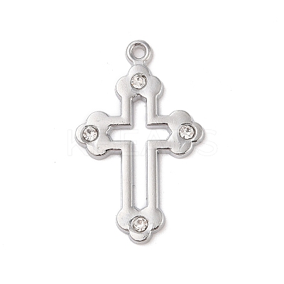 Alloy with Rhinestone Pendants FIND-M021-24P-02-1