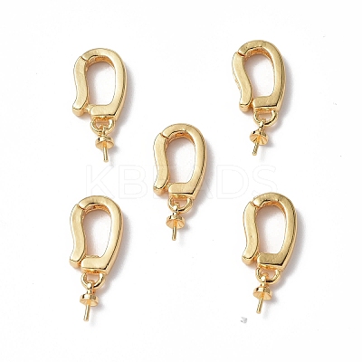 Brass Micro Pave Clear Cubic Zirconia Twister Clasps KK-P223-42G-1