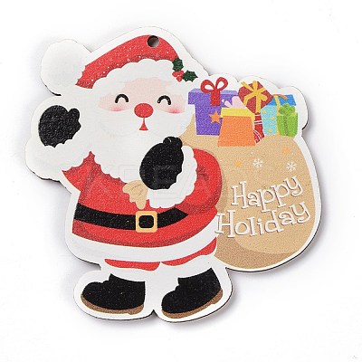Christmas Wood Big Pendants HJEW-O004-16-1