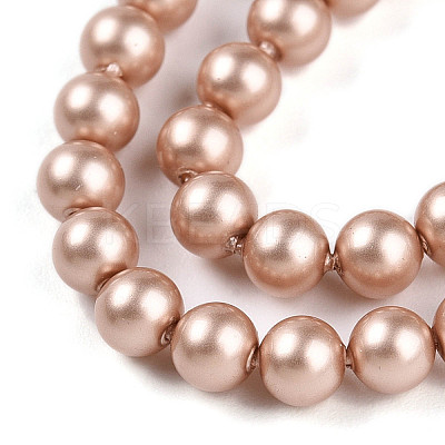 Baking Paint Pearlized Glass Pearl Bead Strands HY-N002-4mm-C02-1