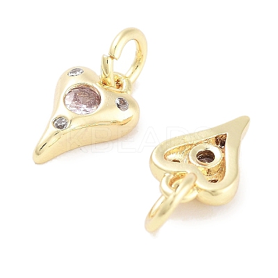 Brass Micro Pave Cubic Zirconia Charms KK-C051-06G-03-1