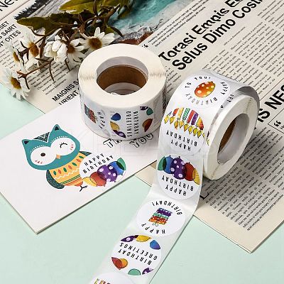 3 Roll 3 Style Self Adhesive Paper Stickers DIY-SZ0003-07-1