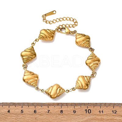 304 Stainless Steel Spiral Shell Shape Link Bracelets for Women BJEW-L706-04G-1