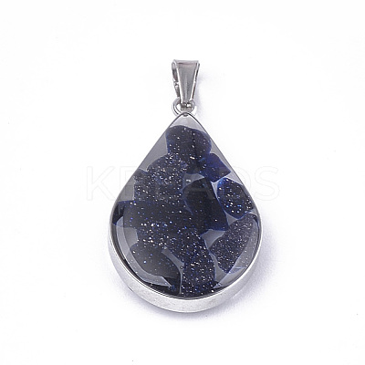 Synthetic Blue Goldstone Pendants STAS-T043-02K-1