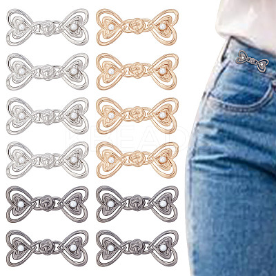12Pcs 3 Colors Heart Shape Alloy Adjustable Jean Button Pins FIND-DR0001-88-1