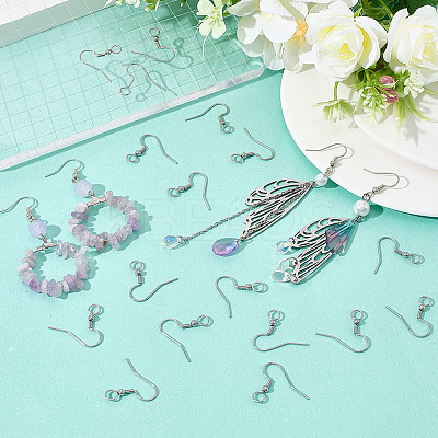 100Pcs 304 Stainless Steel Earring Hooks STAS-SC0010-42P-1