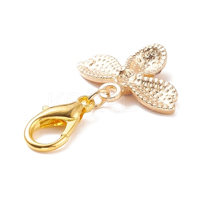 Alloy Enamel Bees Pendant Decorations HJEW-JM00661-03-1