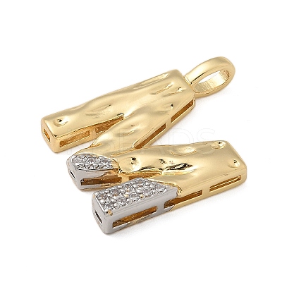 Brass Micro Pave Cubic Zirconia Pendants KK-B126-02G-M-1