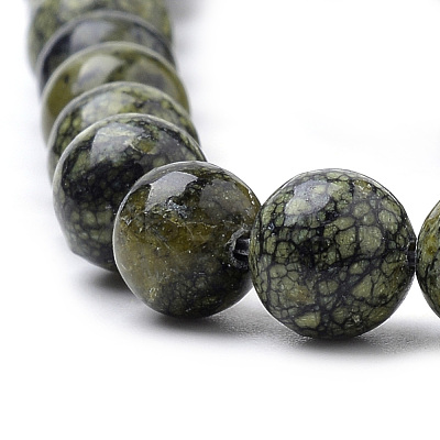 Natural Serpentine/Green Lace Stone Beads Strands G-S259-15-8mm-1-1