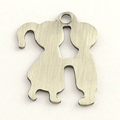 Tarnish Resistant Valentines Day Gifts Ideas 201 Stainless Steel Lover Stamping Blank Tag Pendants LS-STAS-S031-15-1