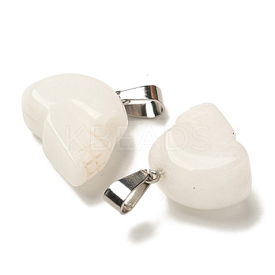 Natural White Jade Pendants G-Z067-02P-11-1