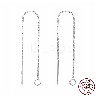 Anti-Tarnish Rhodium Plated 925 Sterling Silver Ear Stud Findings STER-G022-04P-1
