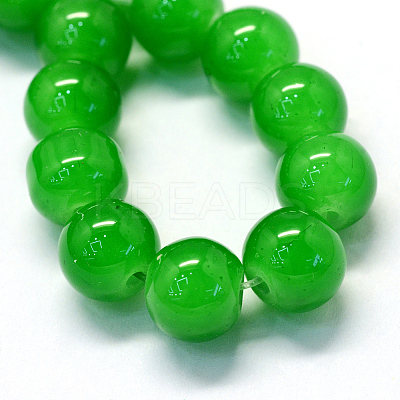 Baking Paint Imitation Jade Glass Round Bead Strands DGLA-Q021-4mm-10-1