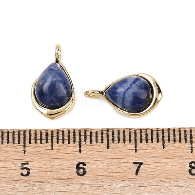 Natural Sodalite Teardrop Charms KK-B157-33C-G-1