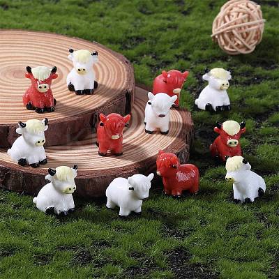 20Pcs 4 Styles Resin Yak Figurines CRES-SZ0001-44-1