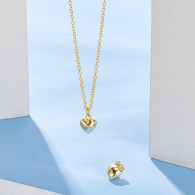 2Pcs 925 Sterling Silver Puffed Heart Charms with Jump Rings STER-UN0001-61G-1