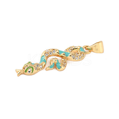 Brass Micro Pave Cubic Zirconia Enamel Pendants KK-D354-04G-D-1