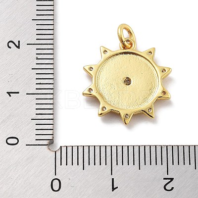 Rack Plating Brass Micro Pave Cubic Zirconia Pendants KK-Z071-77G-01-1