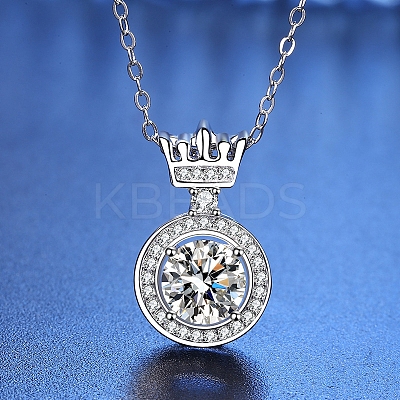 Anti-Tarnish Rhodium Plated 925 Sterling Silver Micro Pave Clear Cubic Zirconia Cable Chain Necklaces AJEW-U007-03P-1