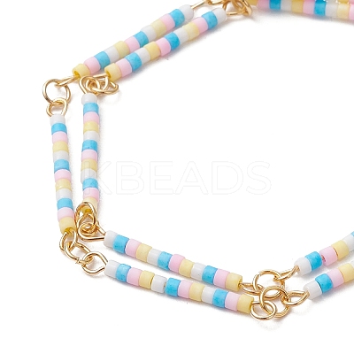 Glass Seed Beads Link Bracelets BJEW-MZ00148-02-1