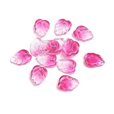 Two-Tone Transparent Glass Charms GLAA-H016-15W-1