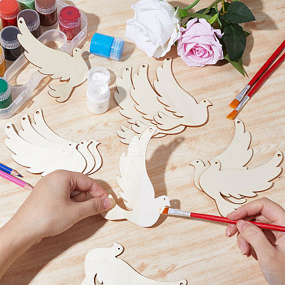 Animal Theme Unfinished Blank Wooden Pendants Set for Painting Arts WOOD-WH0124-26D-1