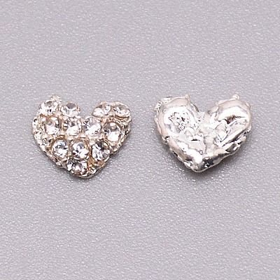 Alloy Heart Cabochons LS-MRMJ-WH0078-12-1