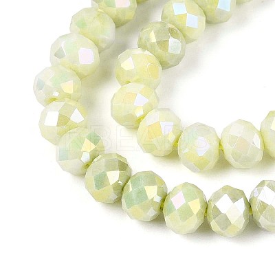 Anti-Tarnish Electroplate Rondelle Glass Beads Strands EGLA-T021-8mm-17-05-1