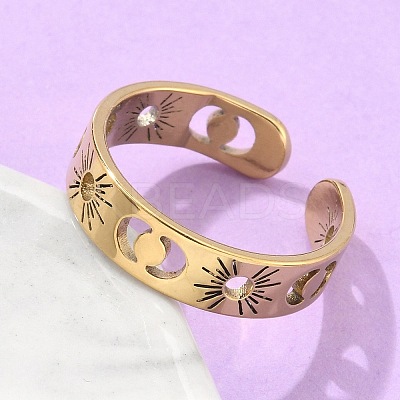 304 Stainless Steel Open Cuff Rings X-RJEW-K245-55G-1