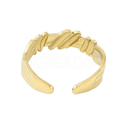 304 Stainless Steel Open Cuff Rings for Women RJEW-C084-03F-G-1